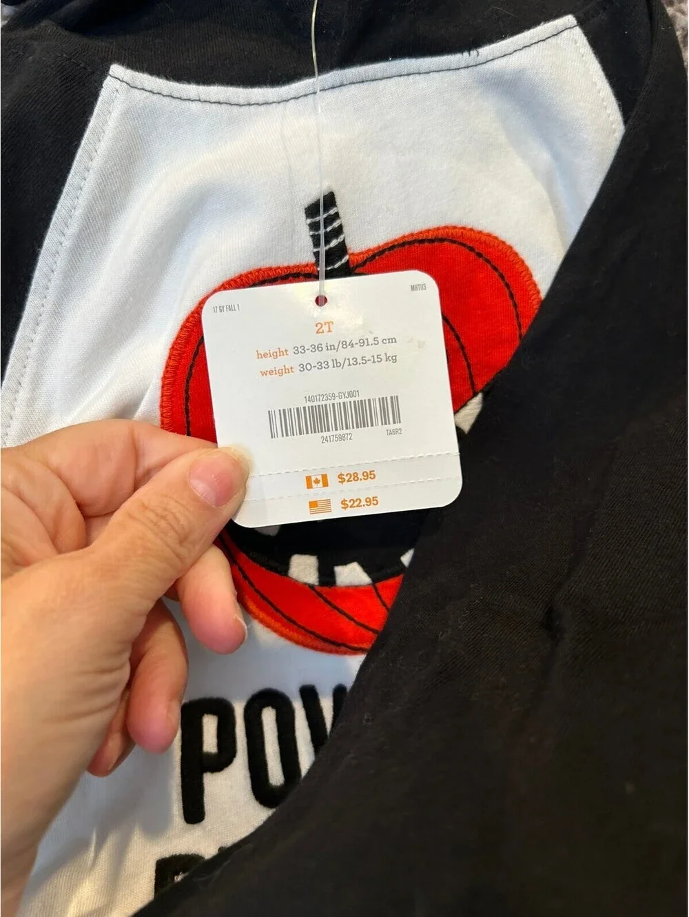 Gymboree Toddler 2T 'Powered By Sugar' Halloween Hoodie